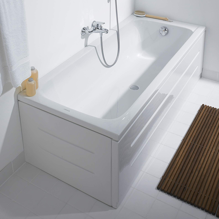 Duravit D-Code Ванна акриловая 170х75x40см., встраиваемая, с 1 наклоном для спины, выпуск в зоне ног, цвет: белый
