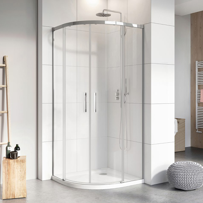 Radaway Idea PDD Боковые стенки 100+90см, стекло прозрачное, покрытие Easy Clean, профиль: хром