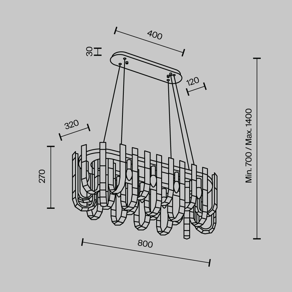 Подвесная люстра Modelux ML.6621.12 BS