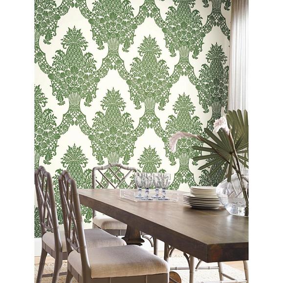 Обои York DM4976 Pineapple Green/White