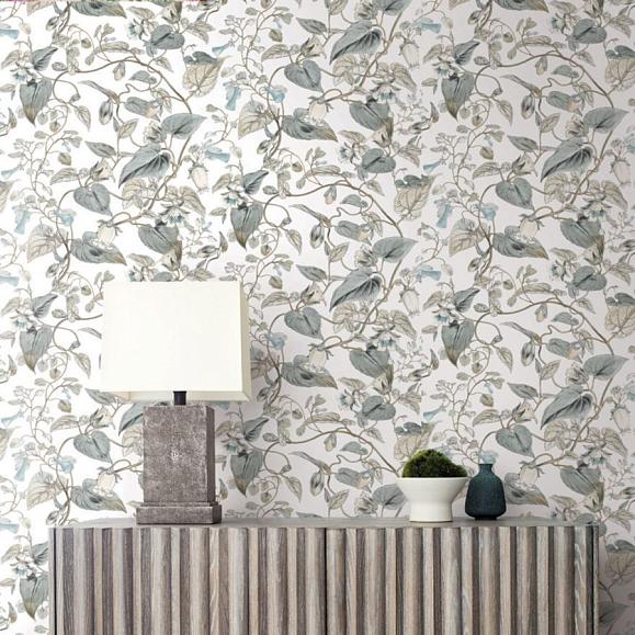 Обои York BL1715 Moon Flower White/Neutral/Blue