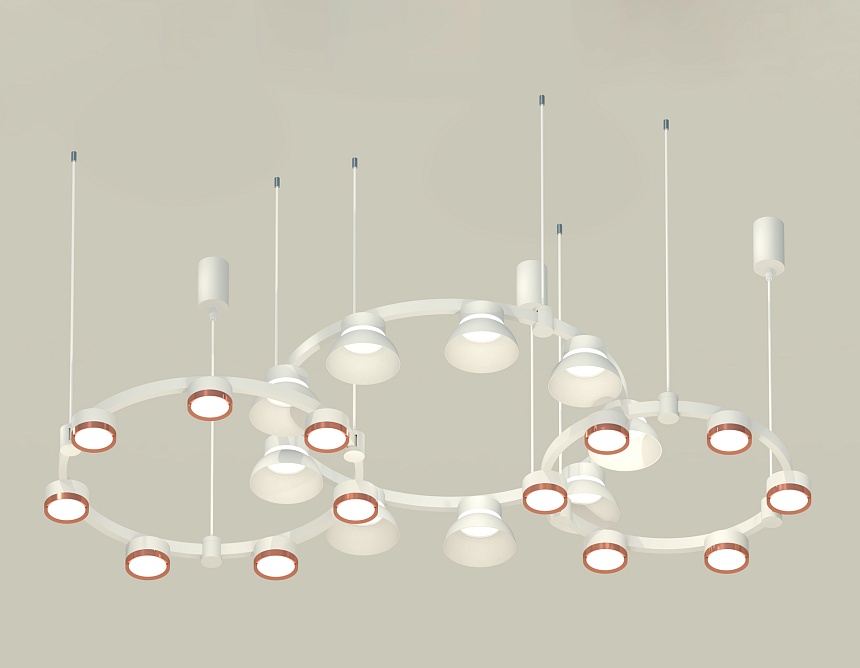 Комплект подвесного светильника Ambrella Light Techno Ring XR92082020 (A9208x3, C9241, C9236, C9231, N8126, N8140)