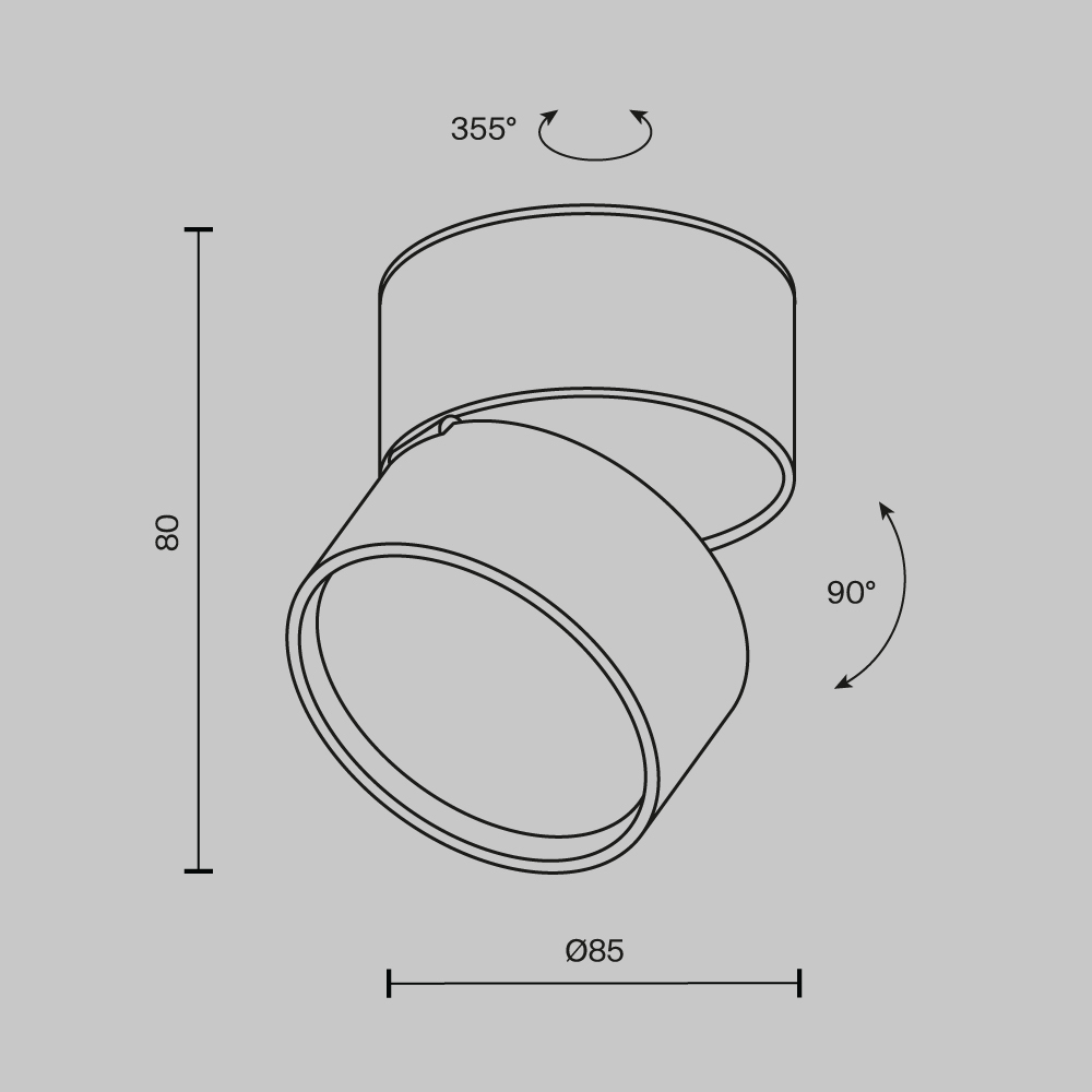 Накладной спот Maytoni Onda C024CL-12W2.7K-B-1