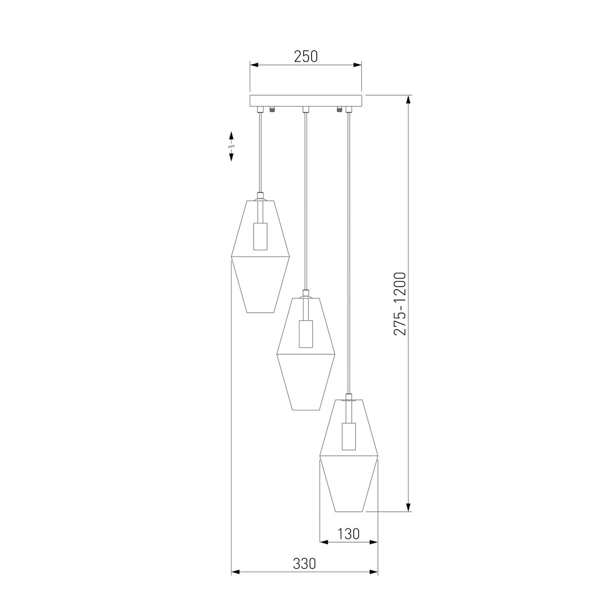 Подвесная люстра Eurosvet Prism 50236/3 янтарный a058960