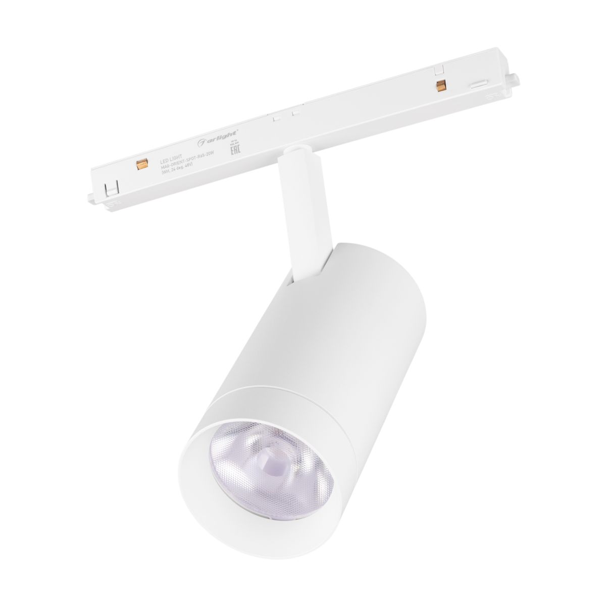 Трековый магнитный светильник Arlight MAG-ORIENT-SPOT-R65-20W Warm3000 (Белый, 24 deg, 48V) (IP20 Металл) 037124(1)