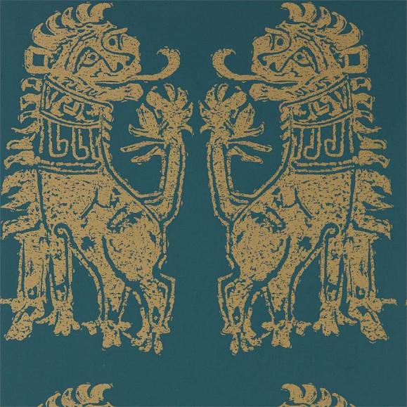 Обои Zoffany 312977 Sicilian Lion Serpentine/Gold