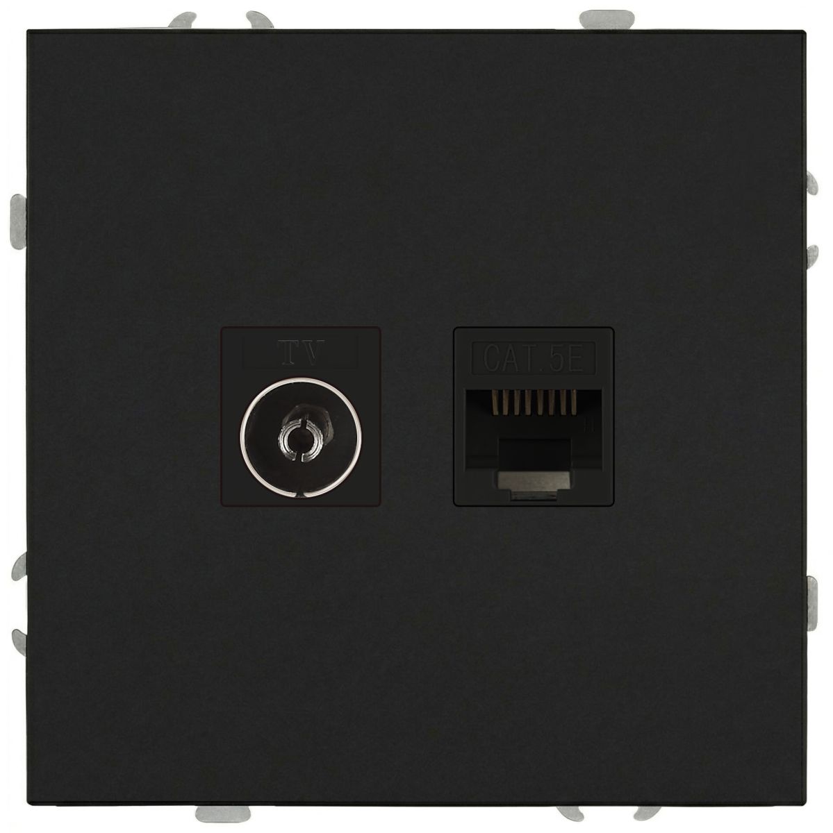 Розетка Эра Galaxy 15-3110-05 комбинированная RJ45+TV IP20 антрацит Б0070784