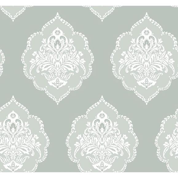 Обои York DM4982 Signet Medallion Damask Eucalyptus