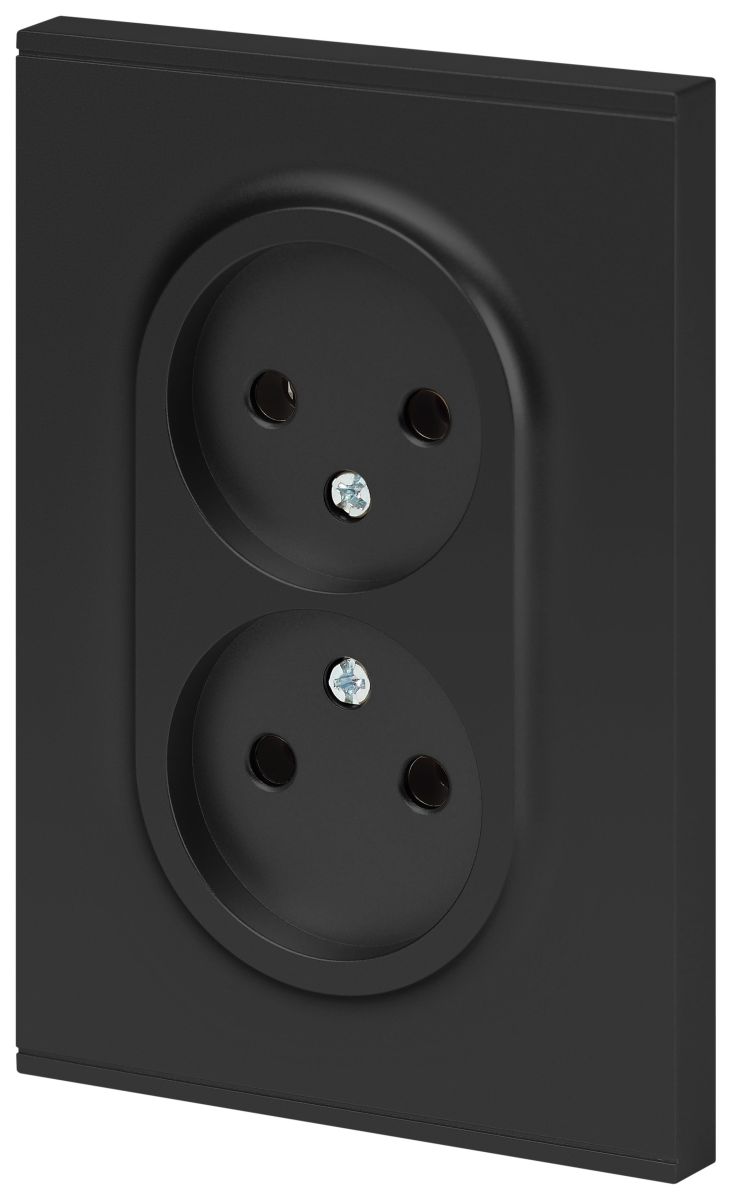 Розетка Эра Arktik 16-2107-05 без заземления двойная 2X2P 16А-250В антрацит Б0071685
