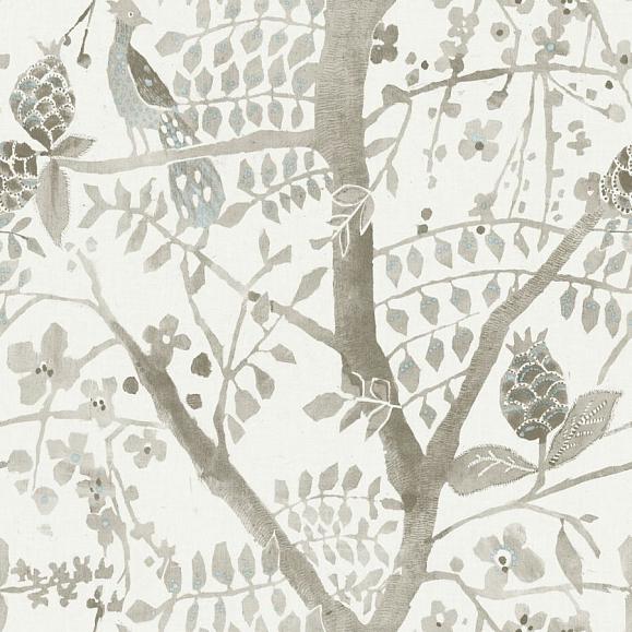 Обои York BO6635 Peacock Block Print Linen