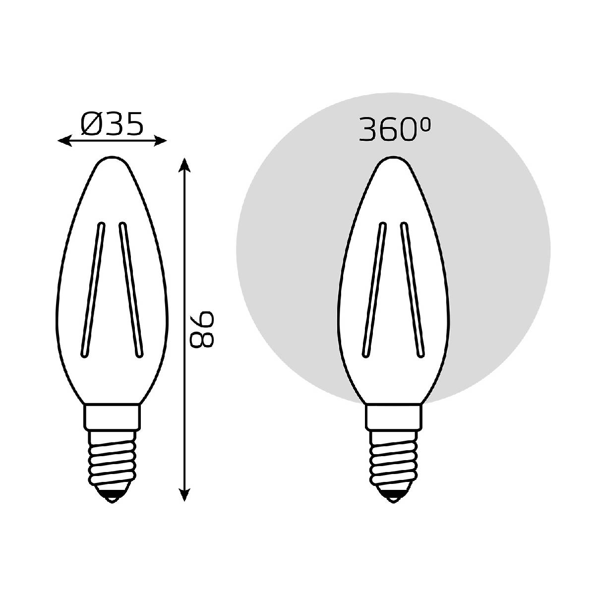 Лампа светодиодная филаментная диммируемая Gauss E14 7W 4100K прозрачная 103801207-S