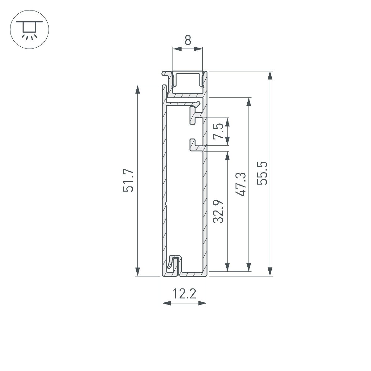 Профиль Arlight PLINTUS-H55-2000 BLACK 045442