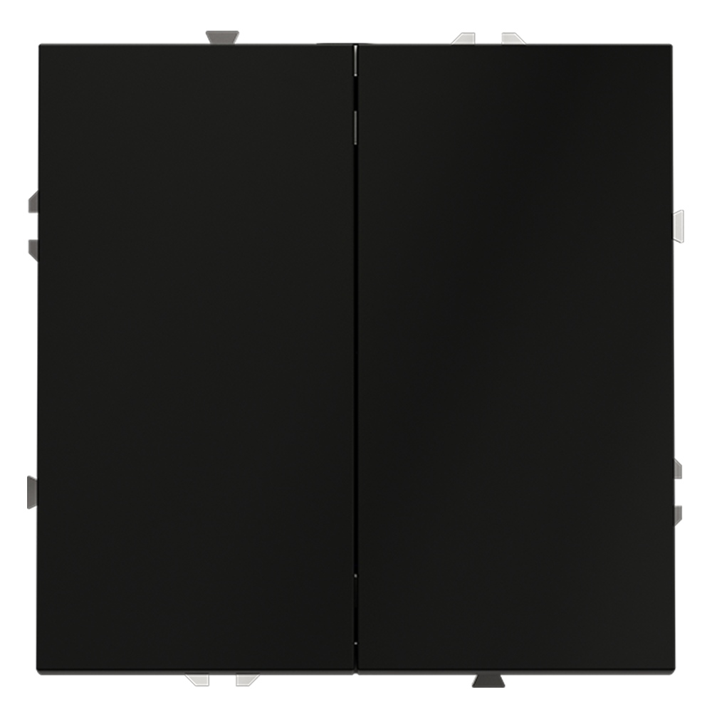 Выключатель с самовозвратом двухклавишный Voltum S70 VLS020608 (черный матовый)