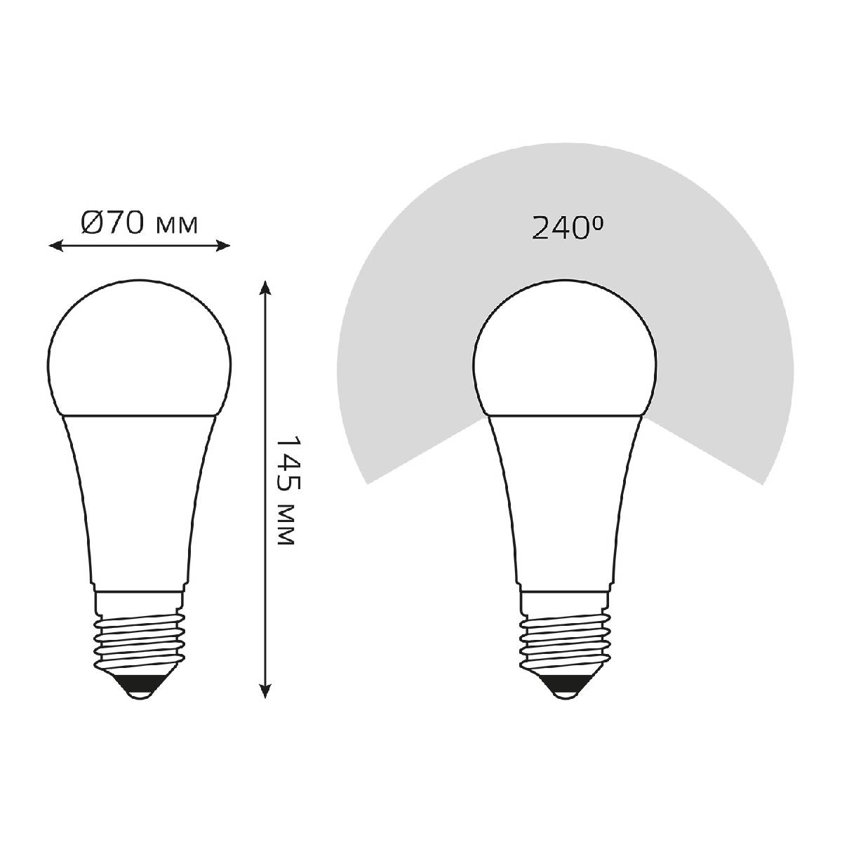 Лампа светодиодная Gauss E27 30W 4100K груша матовая 73229