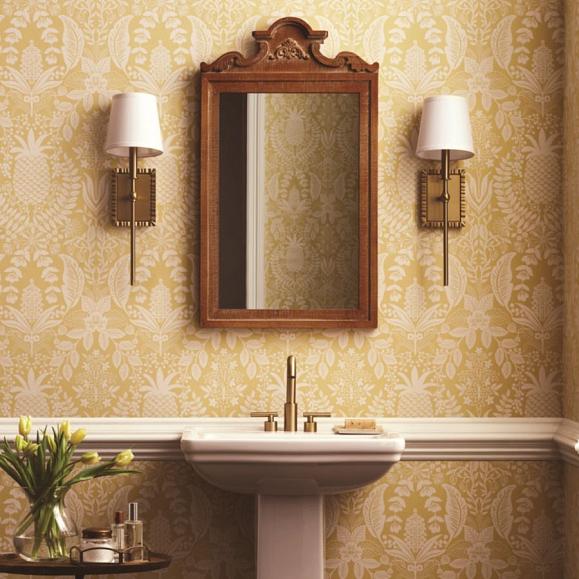 Обои York RF7481 Pineapple Damask Yellow