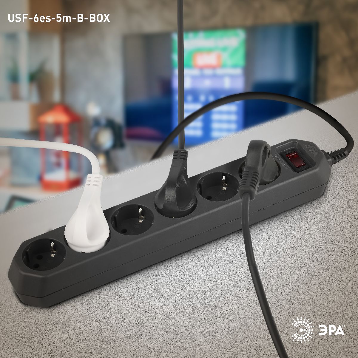 Сетевой фильтр Эра USF-6es-5m-B-BOX Б0037265