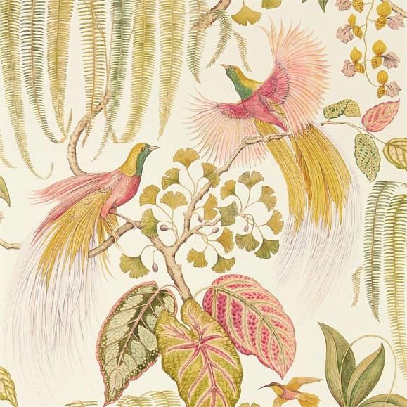 Обои Sanderson 216653 Bird of Paradise Olive