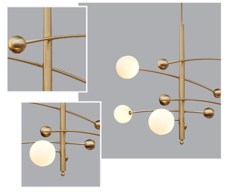 Люстра на штанге Delight Collection Globe Mobile 10215P/5 brass