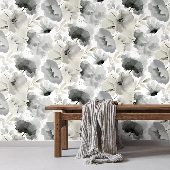 Обои York BL1771 Watercolor Bouquet Charcoal
