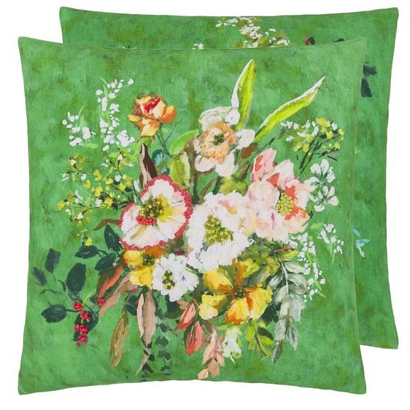 Подушка CCDG1571, Margaretta Linen, Emerald, Designers Guild 55 x 55см