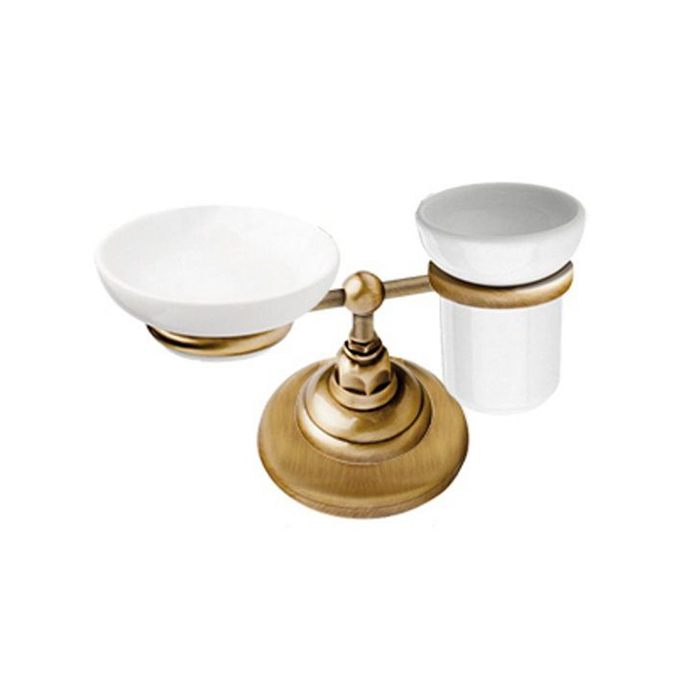 Nicolazzi Accessori Держатель мыльницы и стакана, настольный (без керамики), цвет: бронза