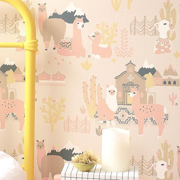 Обои Majvillan 143-03 Lama Village Light Sunny Pink