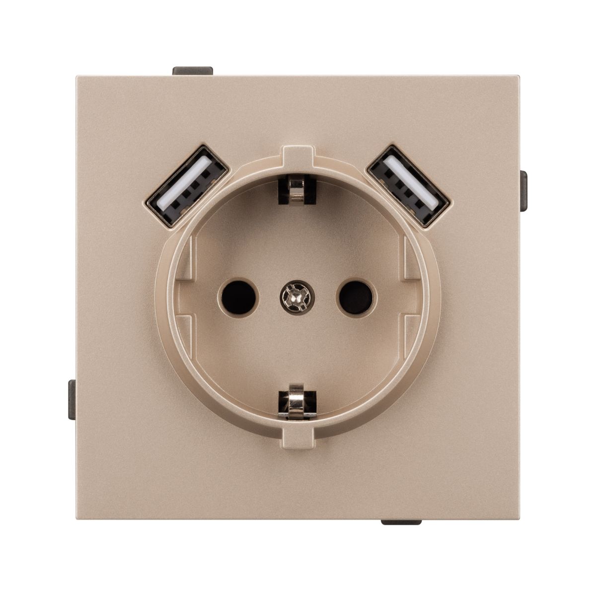 Механизм розетки с USB зарядкой Arlight SCT-TENDO-MUAA-PL-GD (230V, 16A) 054085