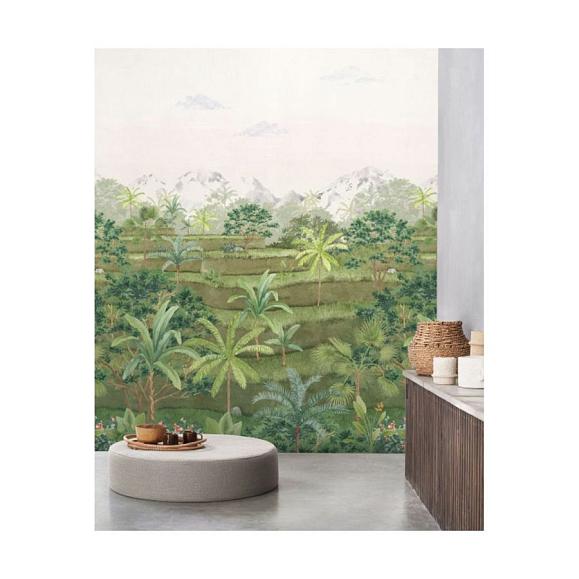 Панно Casadeco 88207205 Riziere Vert canopee
