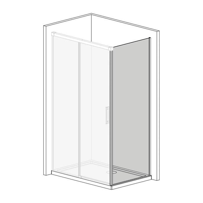 Radaway Idea Боковая стенка 110см, правая, стекло прозрачное, покрытие Easy Clean, профиль: черный