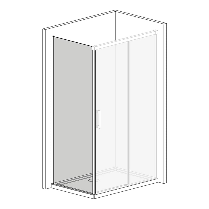 Radaway Idea Боковая стенка 90см, левая, стекло прозрачное, покрытие Easy Clean, профиль: черный