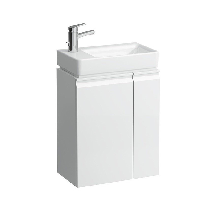 Laufen Pro База с раковиной, 47х27,5х60,5 см., подвесная sx, полки справа, 1 дверка, цвет: белый глянцевый