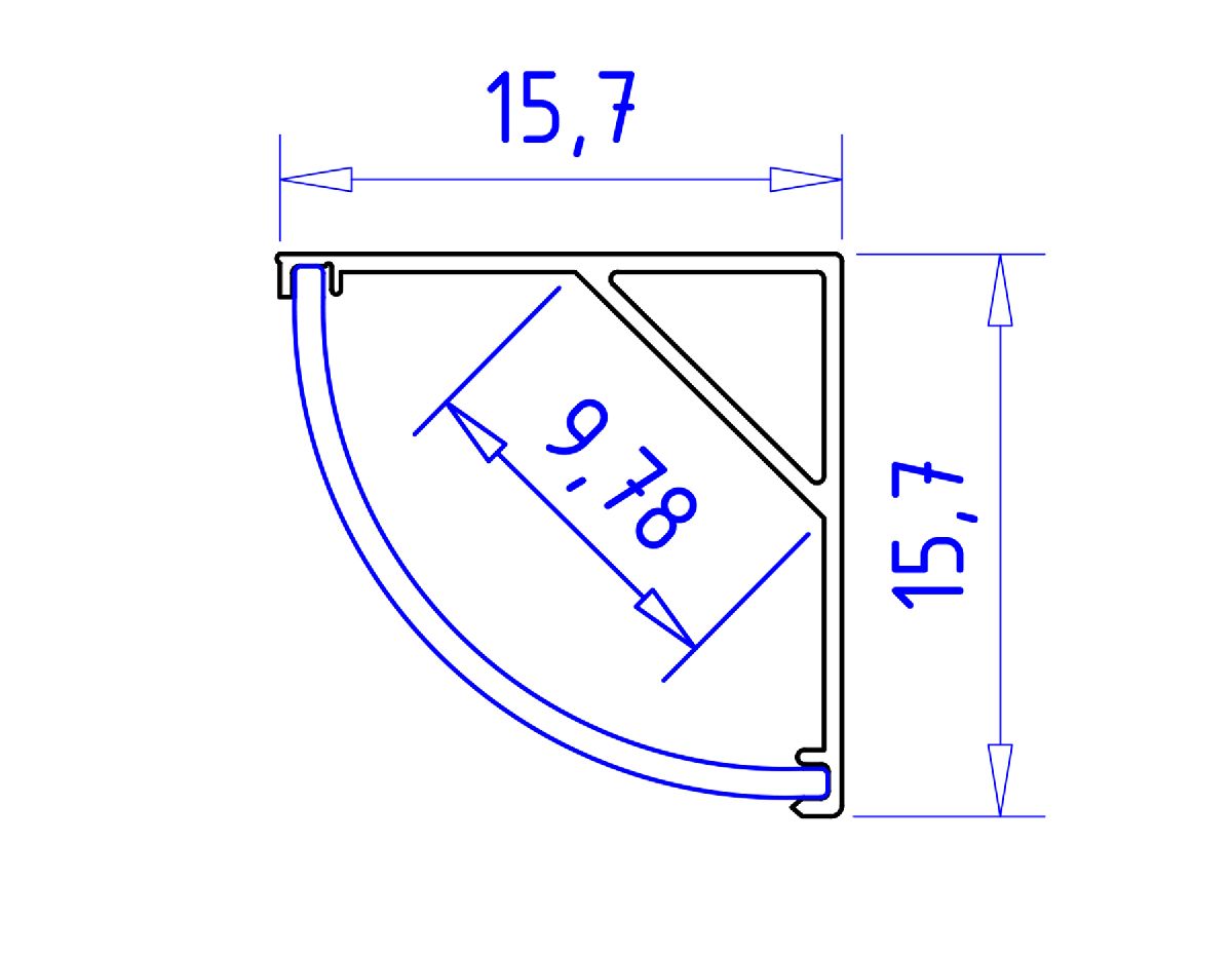 Алюминиевый угловой профиль Ambrella Light Alum Profile GP2100AL