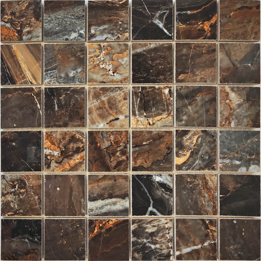 Mosaico Lawa Nero Polished 5x5 N20414