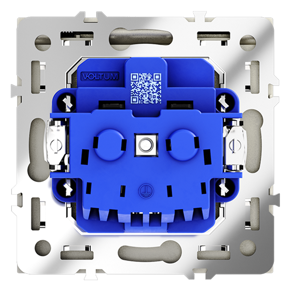 Розетка с защитными шторками и крышкой Voltum S70 VLS040305 (сталь)