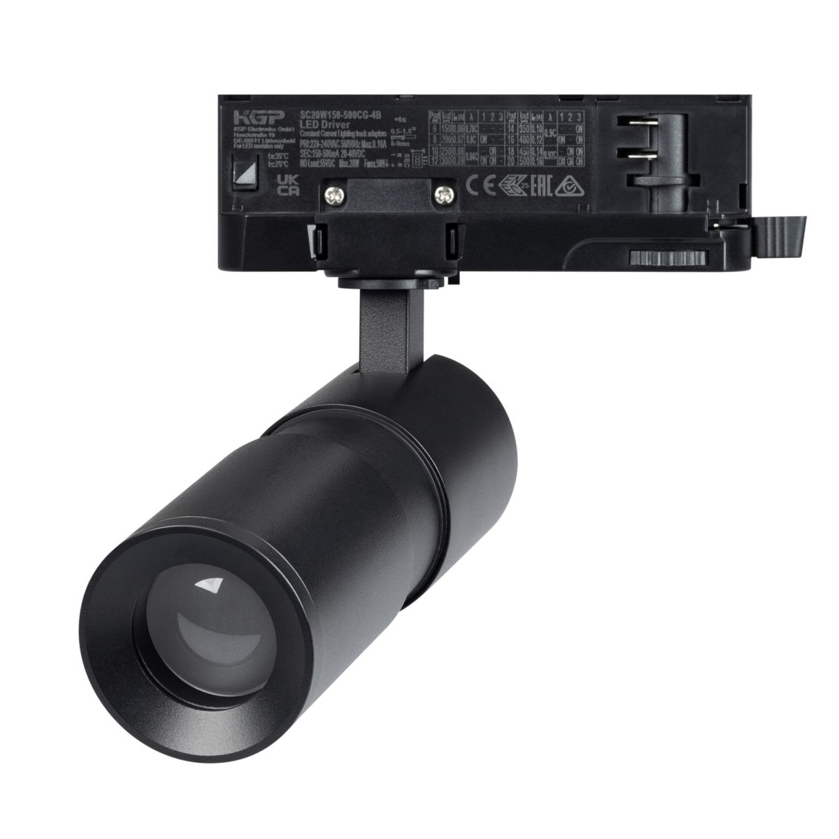 Трековый трехфазный светильник Arlight LGD-ARTEMIS-TRACK-4TR-R55-12W Warm2700 (BK, 8-80 deg, 230V, DALI) (IP20 Металл) 060049