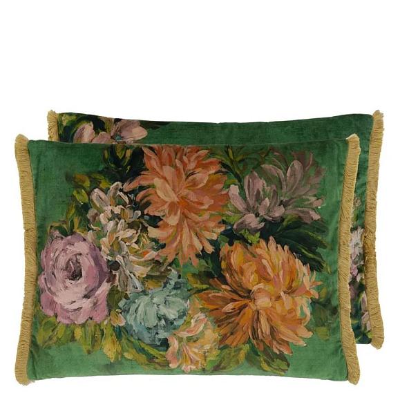 Подушка CCDG1461, Fleurs D Artistes Velours, Vintage Green, Designers Guild 60 x 45см