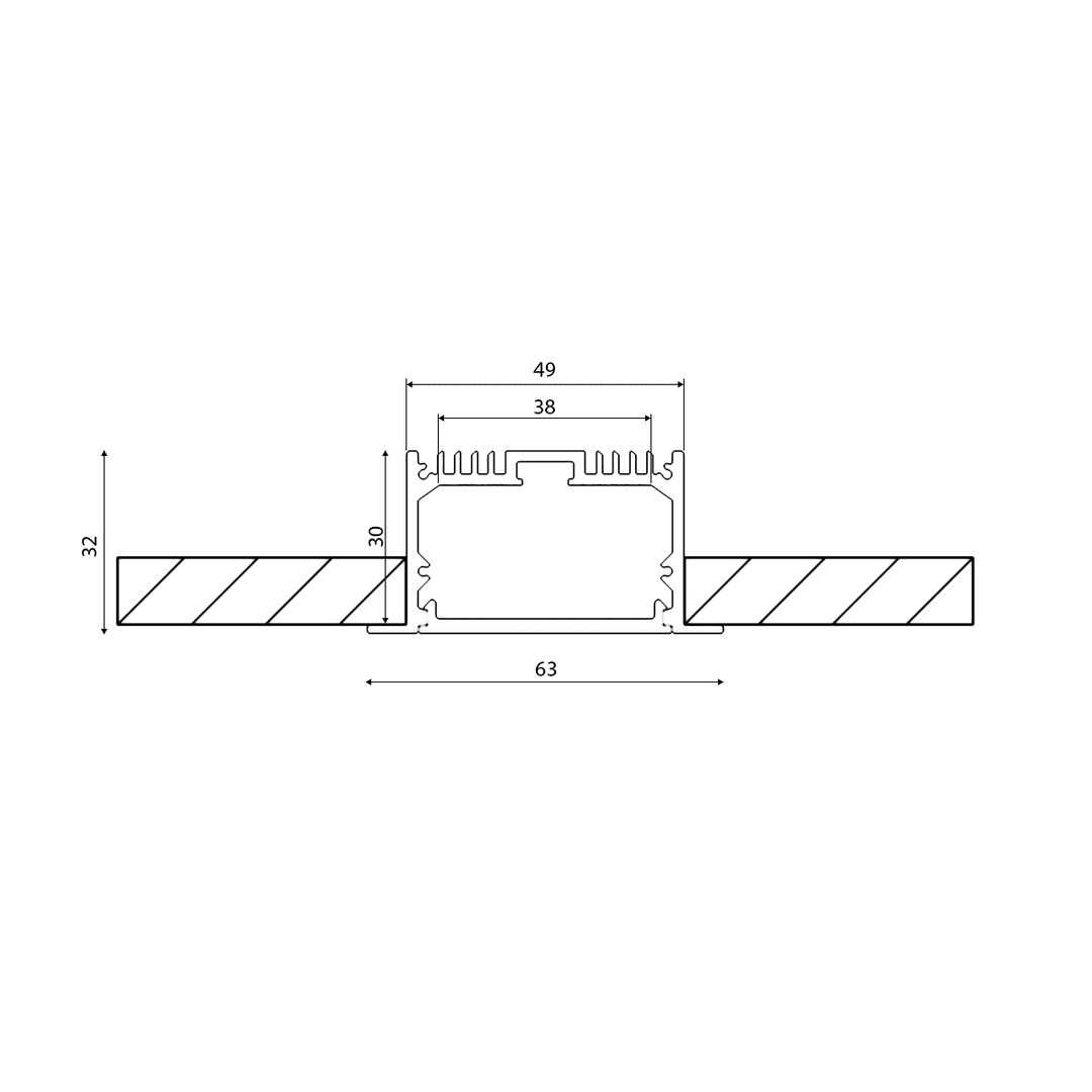 Профиль алюминиевый DesignLed LE.6332-W 003116