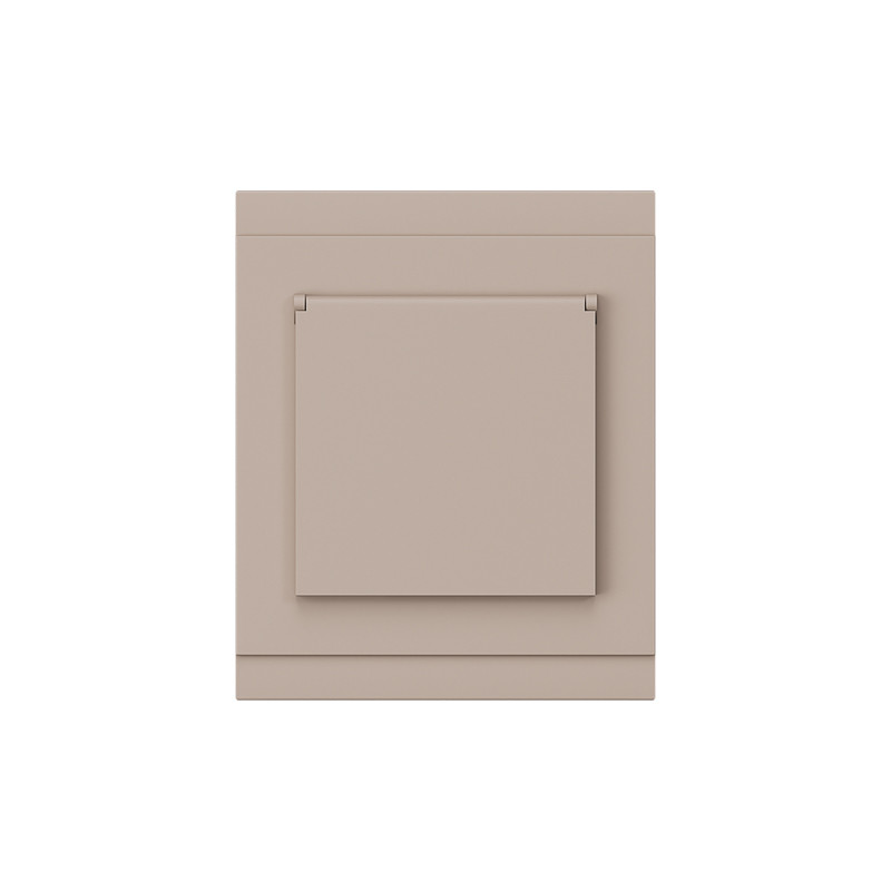 Розетка SETE 1-ая с/з с/у, со шторками и крышкой 16А кашемир IP20/IP44 KRANZ KR-79-0728-2