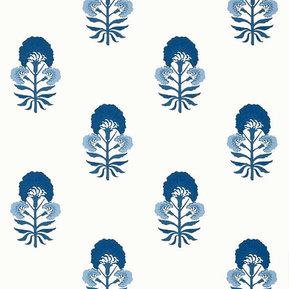 Обои Thibaut T16217 Tybee Bud Blue and White