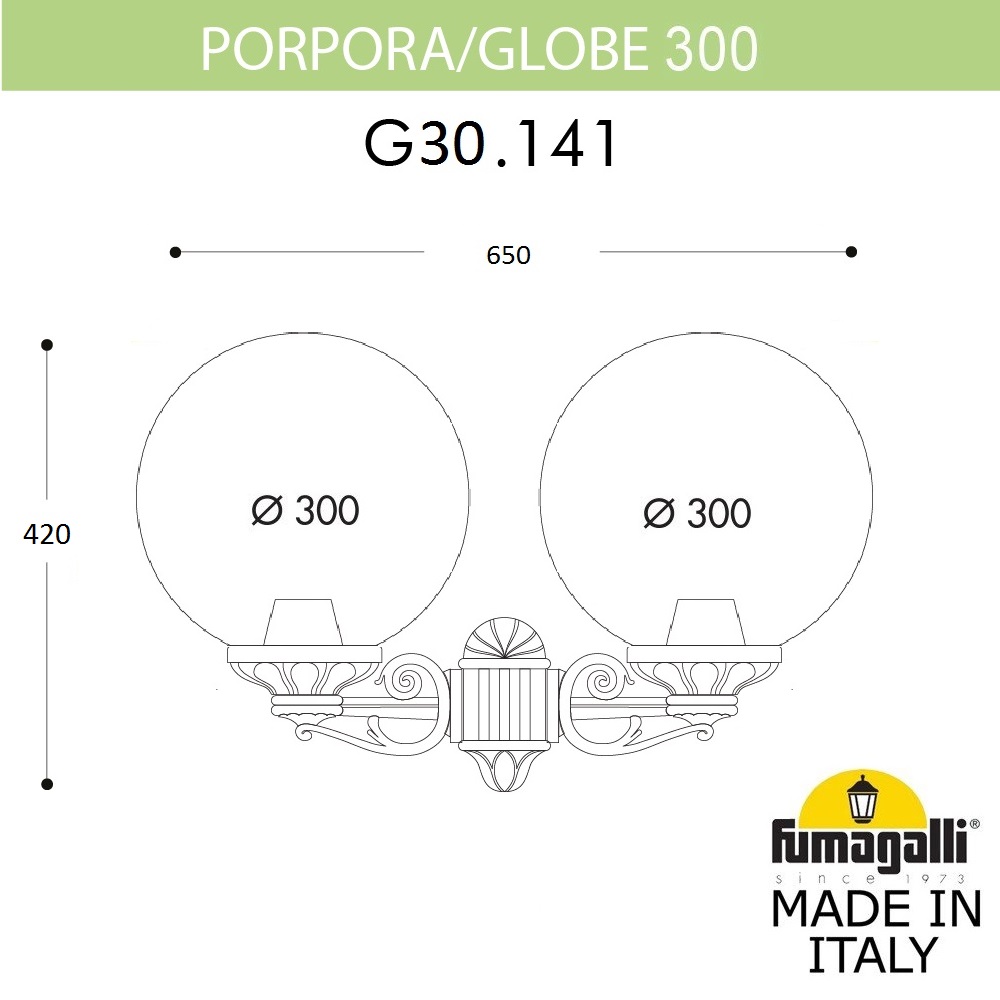 Уличный настенный светильник Fumagalli Globe G30.141.000.AZF1R