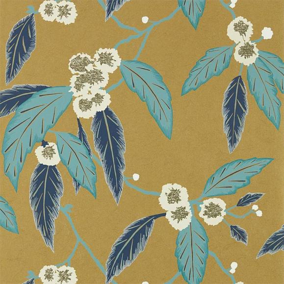 Обои Harlequin 112133 Coppice Navy/Lagoon/Gold