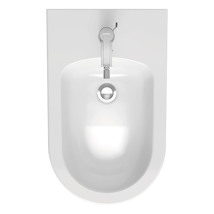 Duravit Me by Starck Биде напольное приставное 37х60 см, с 1 отв. под смеситель, с креплением, цвет: белый