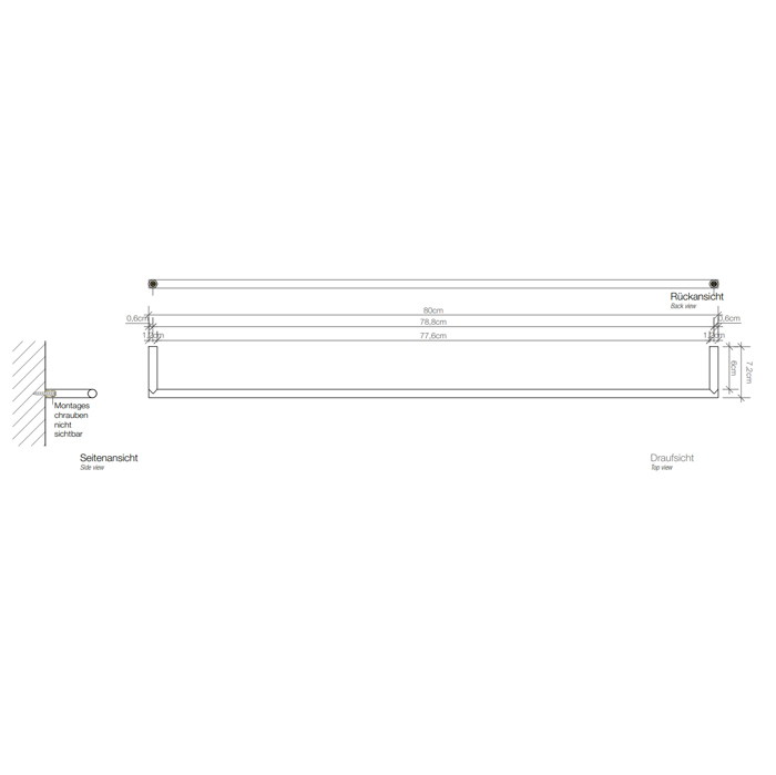 Decor Walther Mikado HTE80 Полотенцедержатель 80см, подвесной, цвет: хром