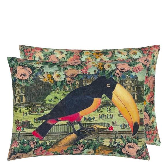 Подушка CCJD5070, Toucan Floral, Sepia, John Derian 60 x 45см