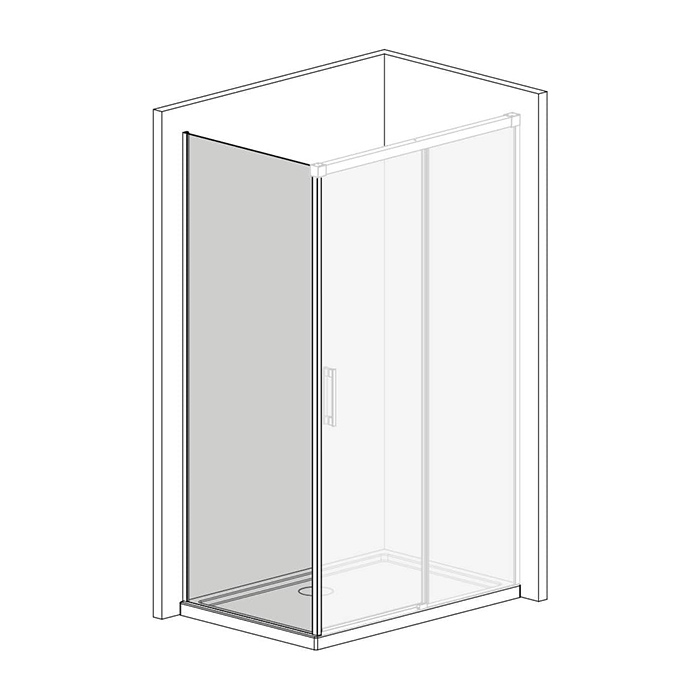 Radaway Idea KDJ Боковая стенка 110см, левая, стекло прозрачное, покрытие Easy Clean, профиль: хром