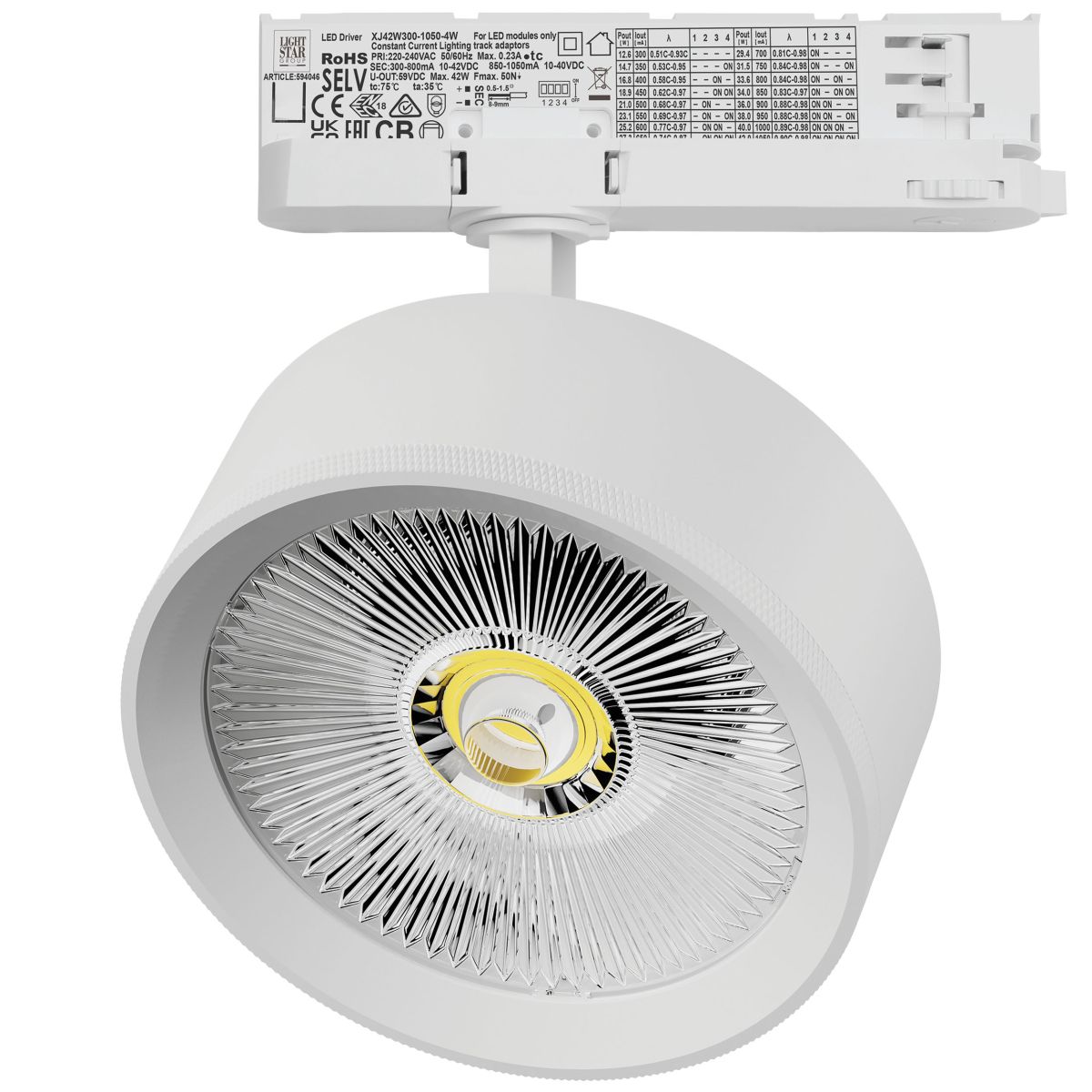 Трековый светильник Quattro LED с адаптером Lightstar Alta Pro A5746QT