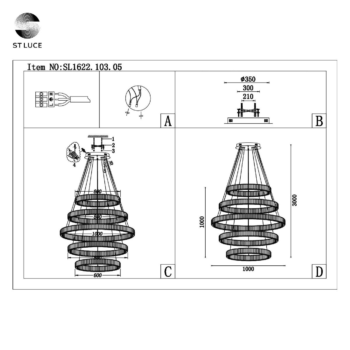 Подвесная люстра ST Luce Tivoli SL1622.103.05