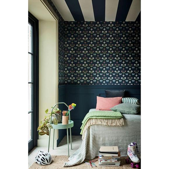 Обои Little Greene 0267BUHICKS Burges Butterfly Hicks Blue