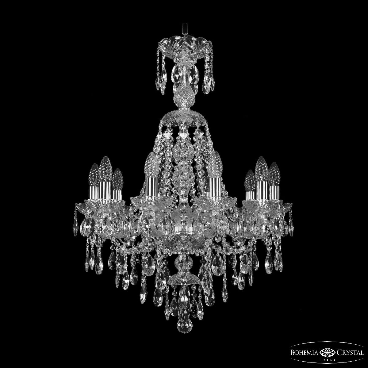 Подвесная люстра Bohemia Ivele Crystal 1415/10/200/XL-76 Ni
