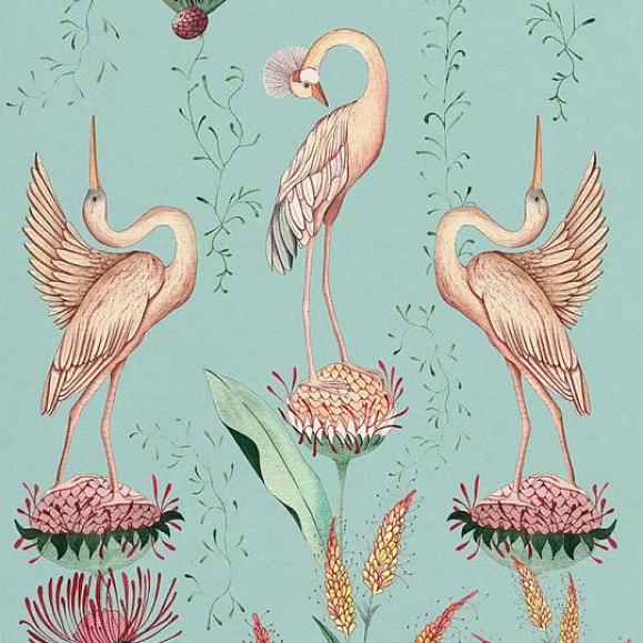 Обои Aura Signature WP191061 Paradis de Herons Aqua